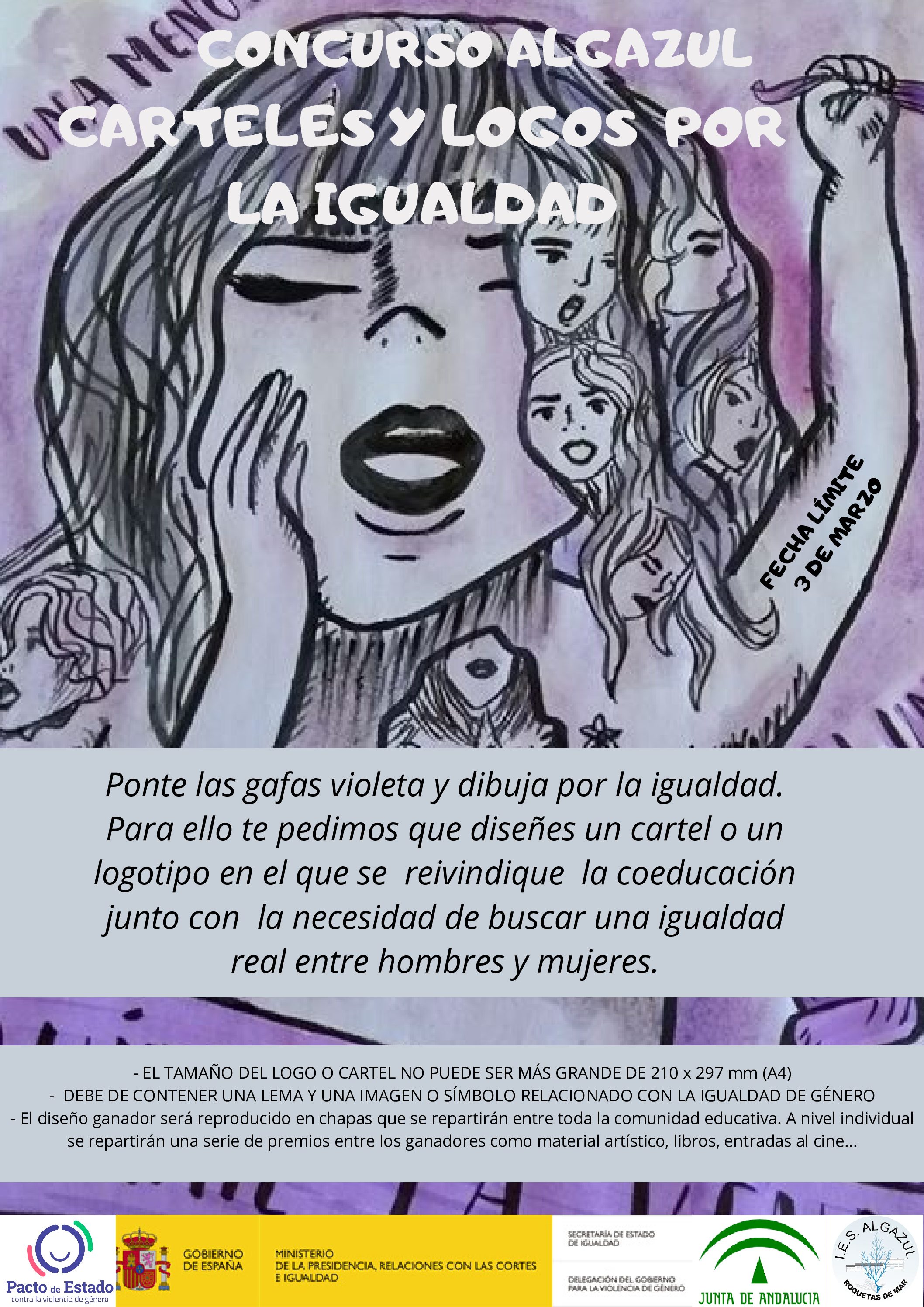 Concurso Algazul carteles y logos por la igualdad