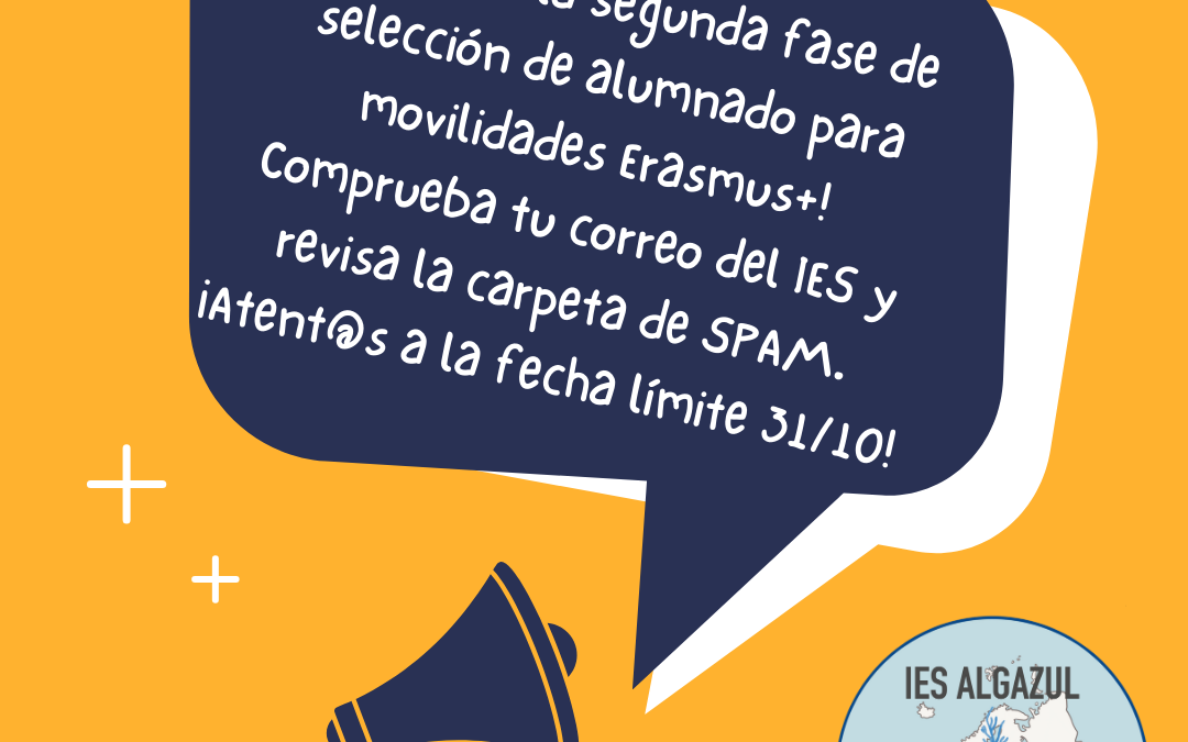 SEGUNDA FASE SELECCIÓN ALUMNADO ERASMUS+